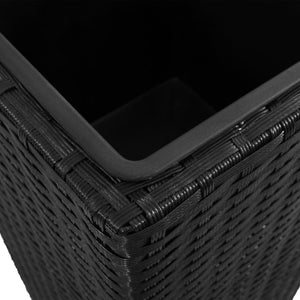 Poly Rattan Hochbeet 3er Set, Schwarz