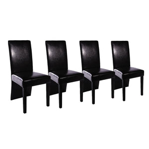 Schwarze Kunstleder Esszimmerstühle, 4er Set