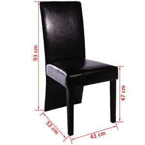 Schwarze Kunstleder Esszimmerstühle, 4er Set