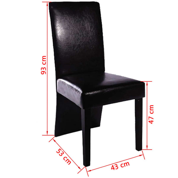 Schwarze Kunstleder Esszimmerstühle, 4er Set