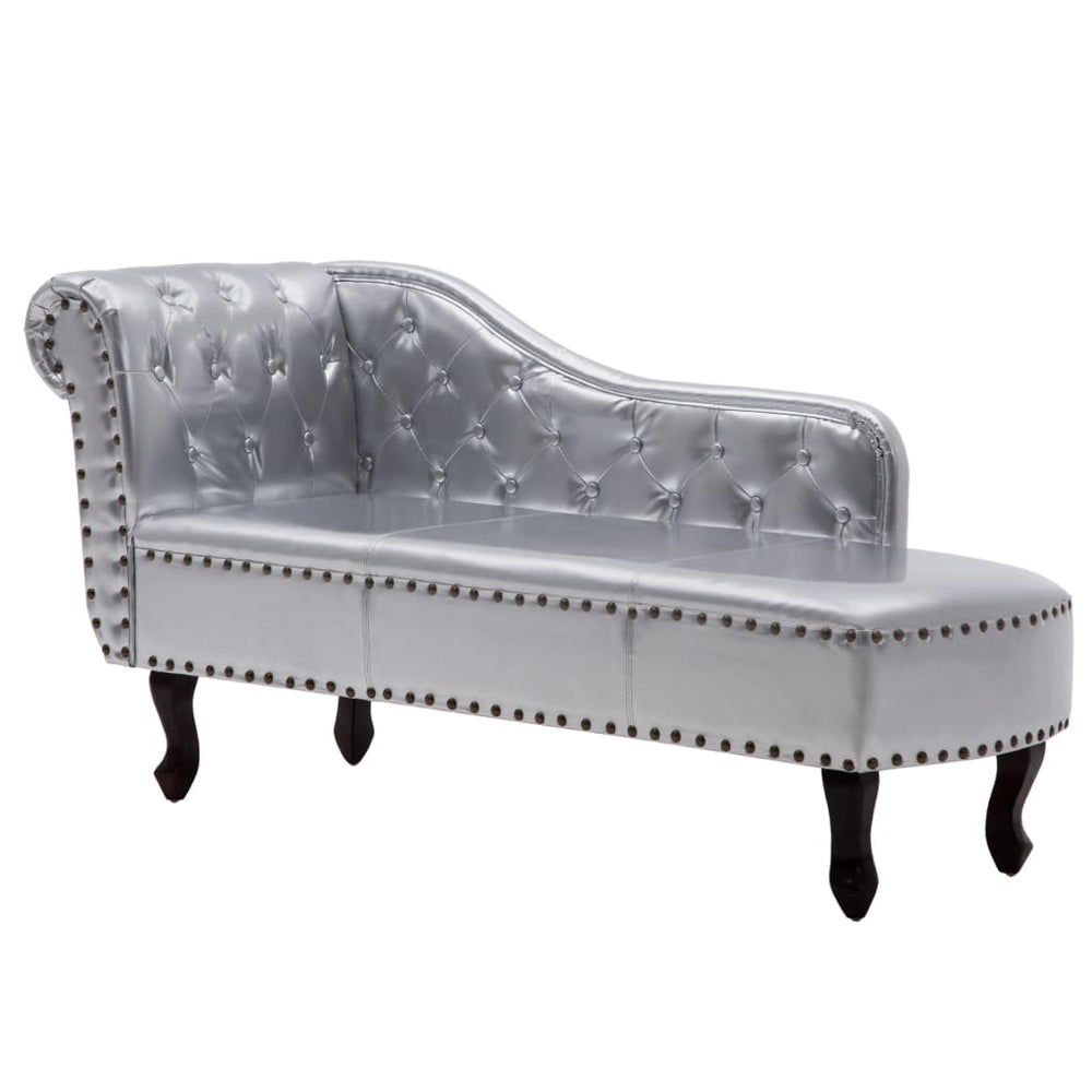 vidaXL Chaise longue argentée en similicuir