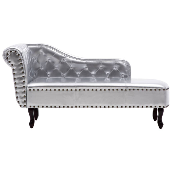 Silberne Kunstleder Chaiselongue