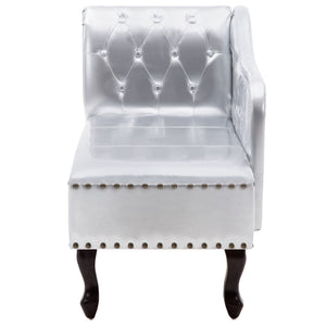 Silberne Kunstleder Chaiselongue