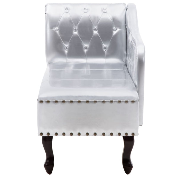 Silberne Kunstleder Chaiselongue