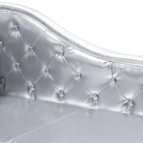 Silberne Kunstleder Chaiselongue