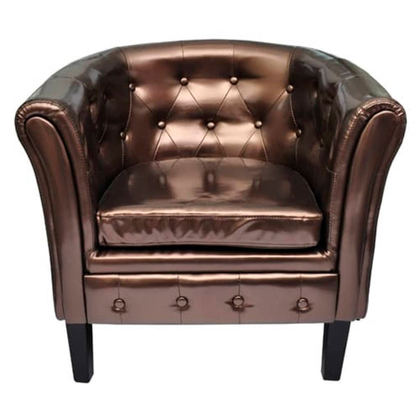 Clubsessel Braun Kunstleder