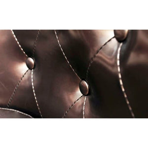 Clubsessel mit Hocker Braun Kunstleder