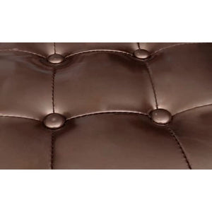 Clubsessel mit Hocker Braun Kunstleder