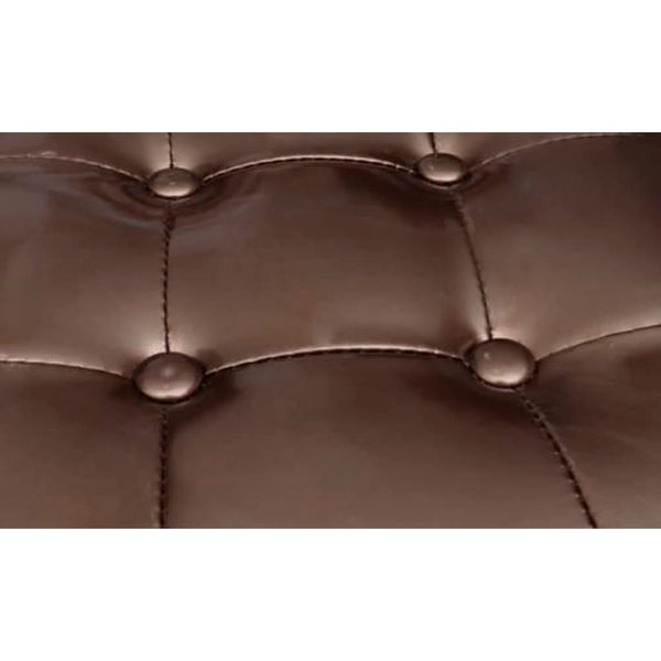 Clubsessel mit Hocker Braun Kunstleder