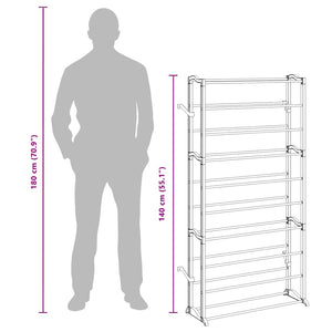 Schuhregal für 40 Paar Schuhe Schuhschrank 140cm