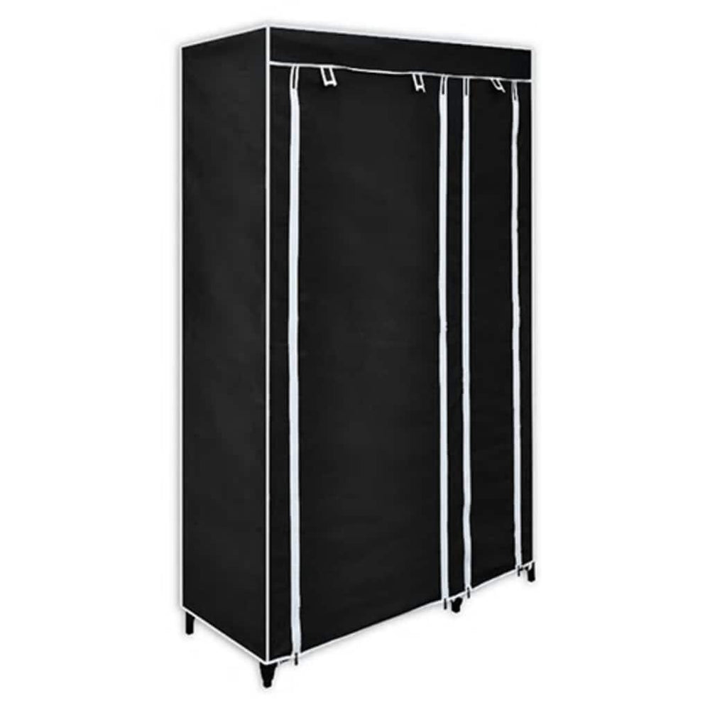 Faltbarer Stoffschrank Schwarz 110x45x175cm