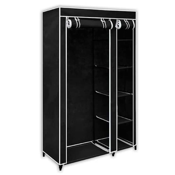 Faltbarer Stoffschrank Schwarz 110x45x175cm