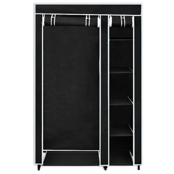 Faltbarer Stoffschrank Schwarz 110x45x175cm