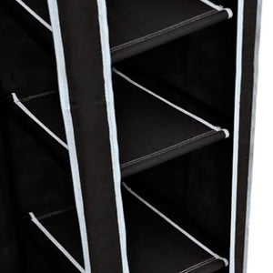 Faltbarer Stoffschrank Schwarz 110x45x175cm