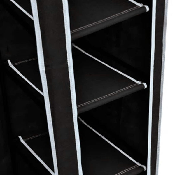 Faltbarer Stoffschrank Schwarz 110x45x175cm