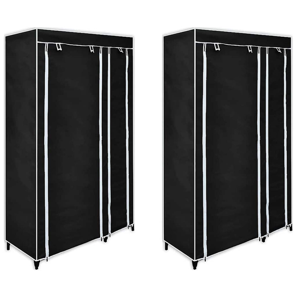 Stoffschrank Schwarz, 2er-Set