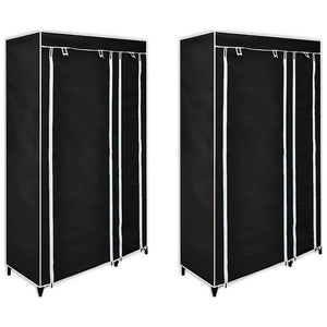 Stoffschrank Schwarz, 2er-Set