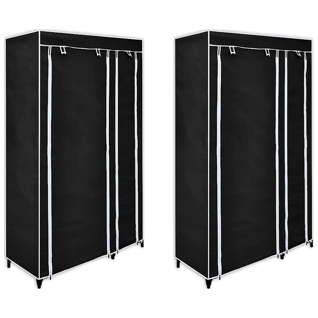 Stoffschrank Schwarz, 2er-Set