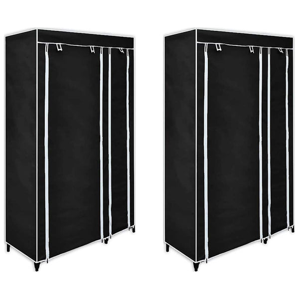 Stoffschrank Schwarz, 2er-Set