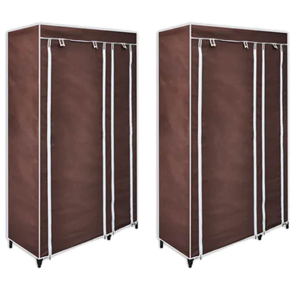 Stoffschrank Braun 2er Set