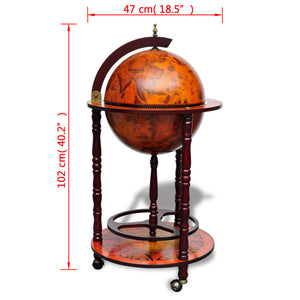 Globusbar mit Flaschenregal