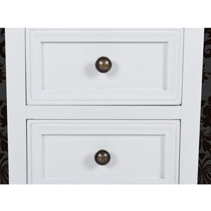 Nachttische Weiß MDF 2er-Set mit Schubladen