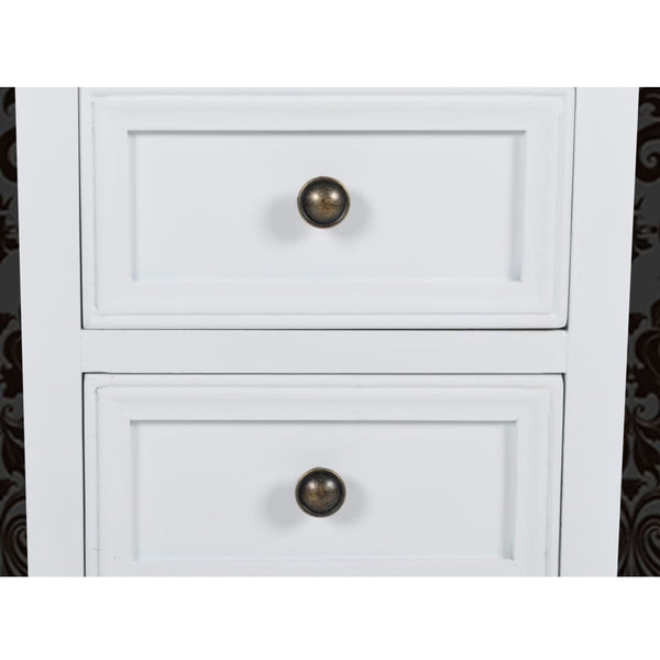 Nachttische Weiß MDF 2er-Set mit Schubladen