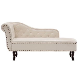 Creme Kunstleder Chaiselongue