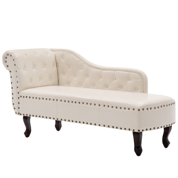 Creme Kunstleder Chaiselongue