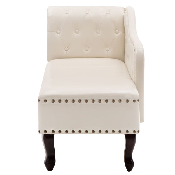 Creme Kunstleder Chaiselongue