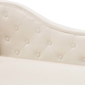 Creme Kunstleder Chaiselongue