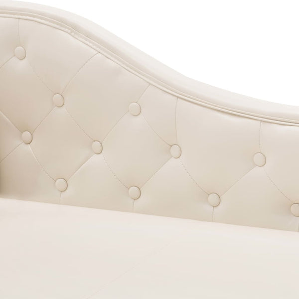Creme Kunstleder Chaiselongue