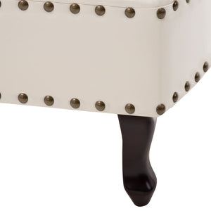 Creme Kunstleder Chaiselongue