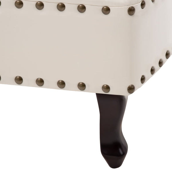 Creme Kunstleder Chaiselongue