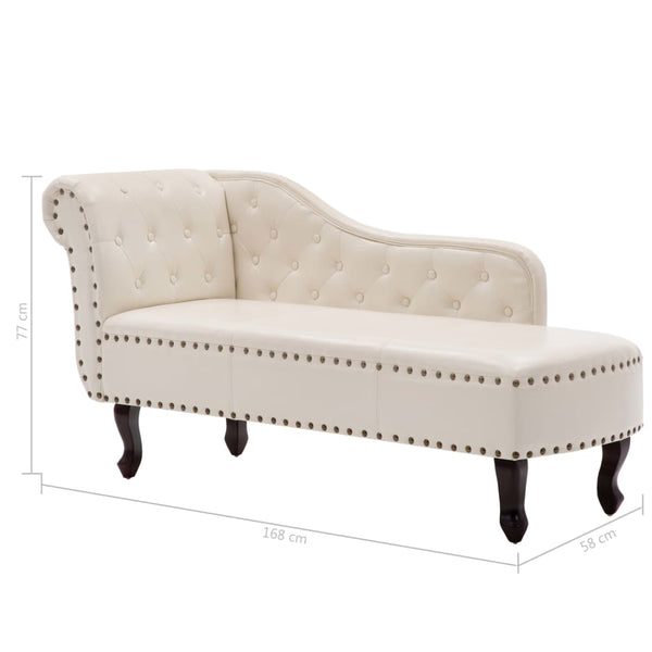 Creme Kunstleder Chaiselongue