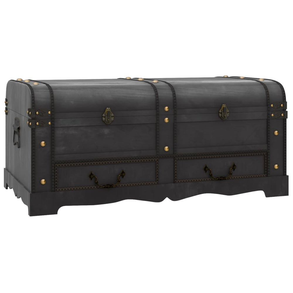 vidaXL Coffre de rangement en bois Grand Noir