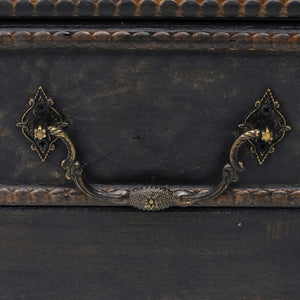 Große Schwarze Schatztruhe aus Holz