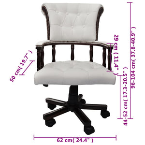vidaXL Chaise de bureau pivotante Blanc