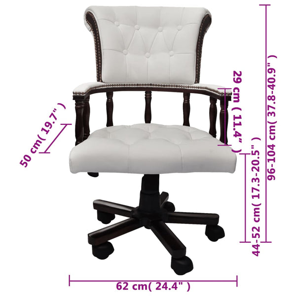 vidaXL Chaise de bureau pivotante Blanc