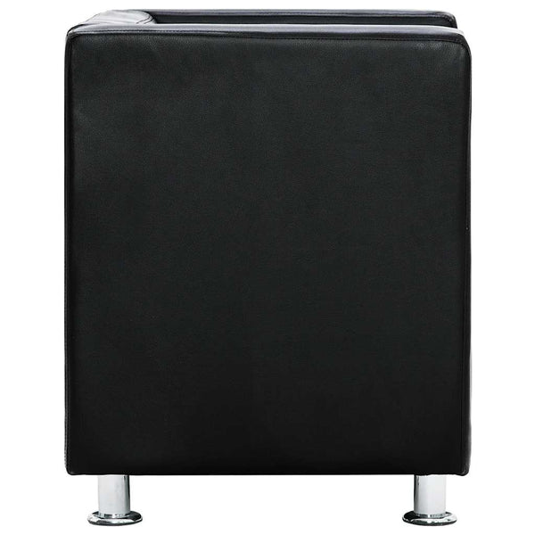 Würfel-Sessel Schwarz Kunstleder