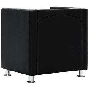 Fauteuil cubique vidaXL Similicuir noir