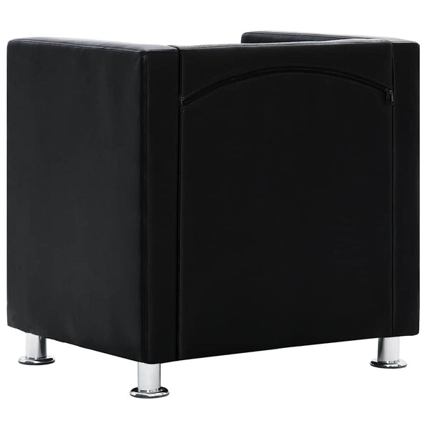 Fauteuil cubique vidaXL Similicuir noir