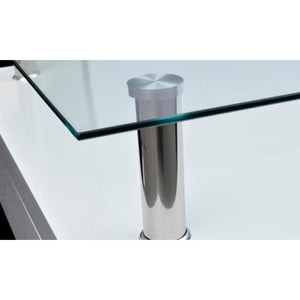 vidaXL Table basse avec plateau en verre Blanc