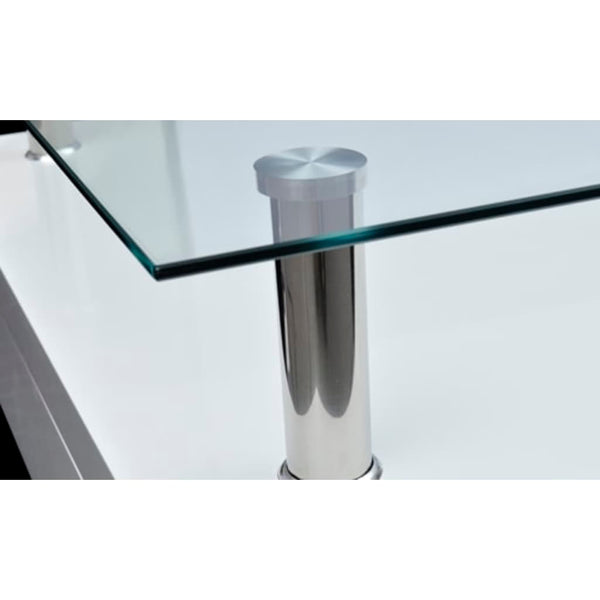 vidaXL Table basse avec plateau en verre Blanc