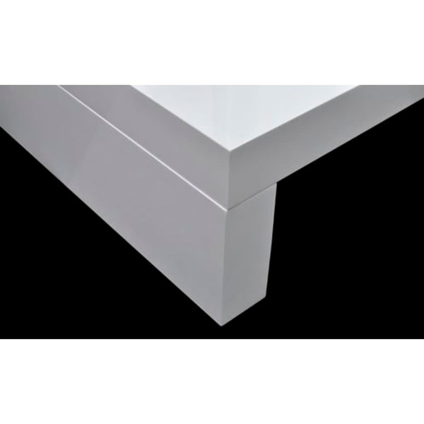 vidaXL Table basse avec plateau en verre Blanc