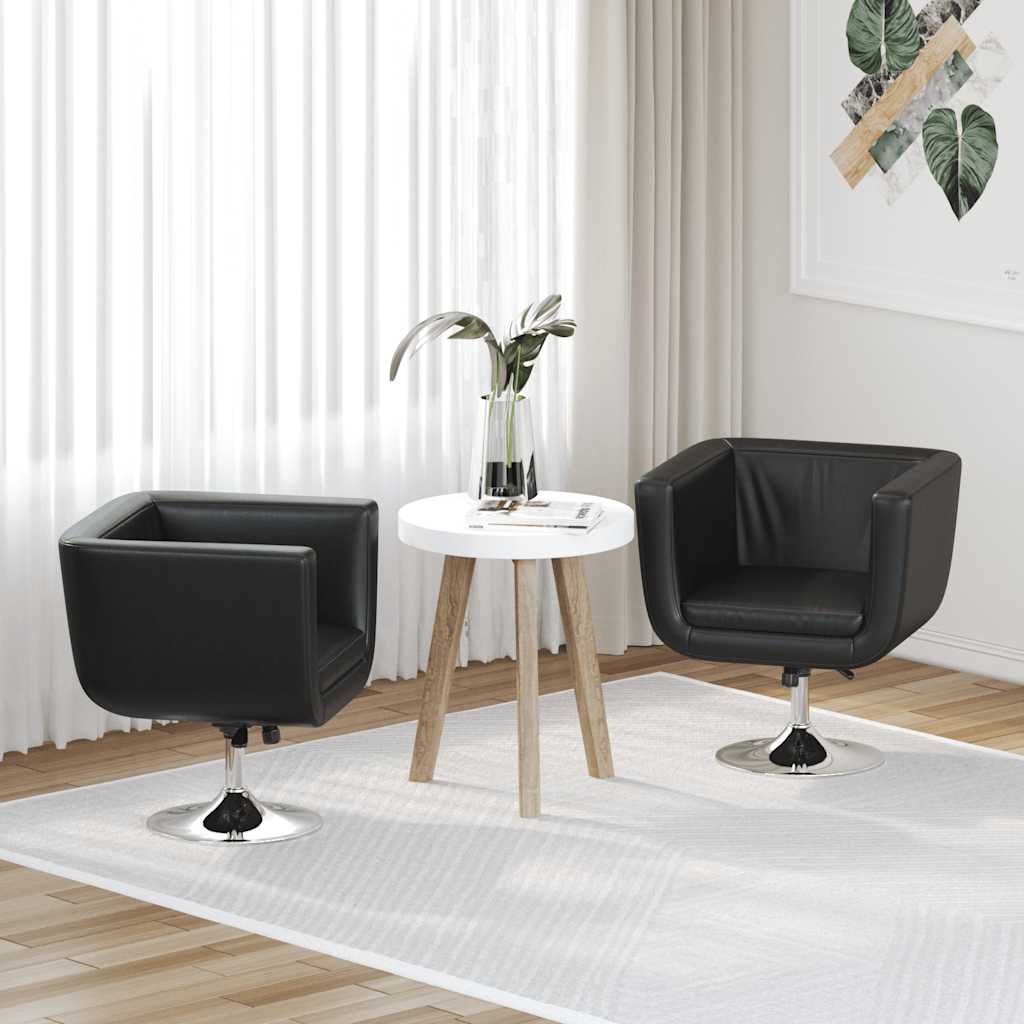 Barsessel 2 Stk. Kunstleder Schwarz