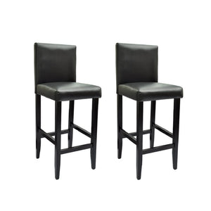 vidaXL Tabourets de bar 2 pcs Similicuir Noir
