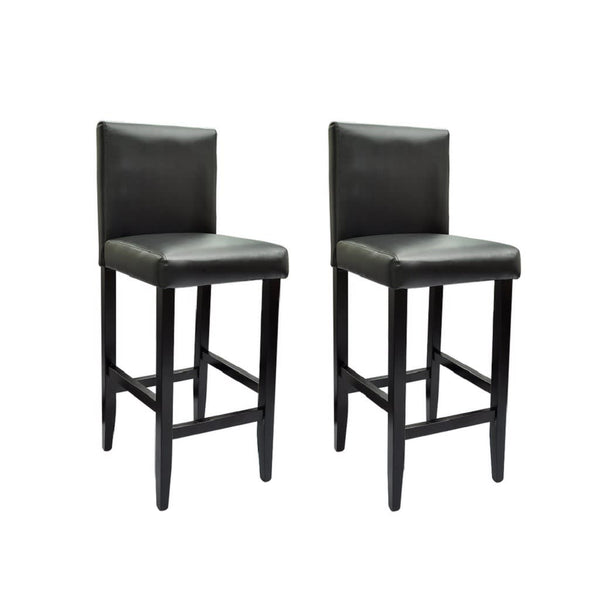 vidaXL Tabourets de bar 2 pcs Similicuir Noir