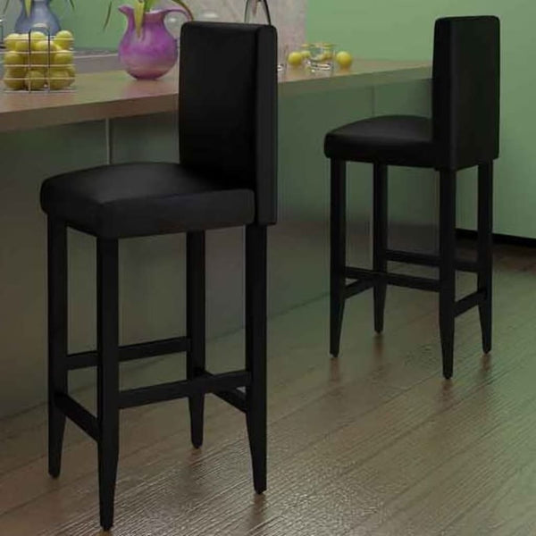vidaXL Tabourets de bar 2 pcs Similicuir Noir