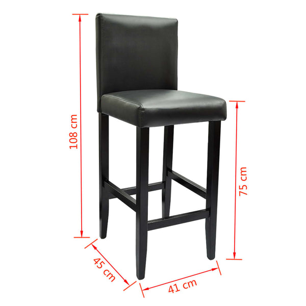 vidaXL Tabourets de bar 2 pcs Similicuir Noir